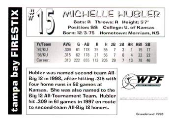 1998 Grandstand Tampa Bay FireStix #NNO Michelle Hubler Back